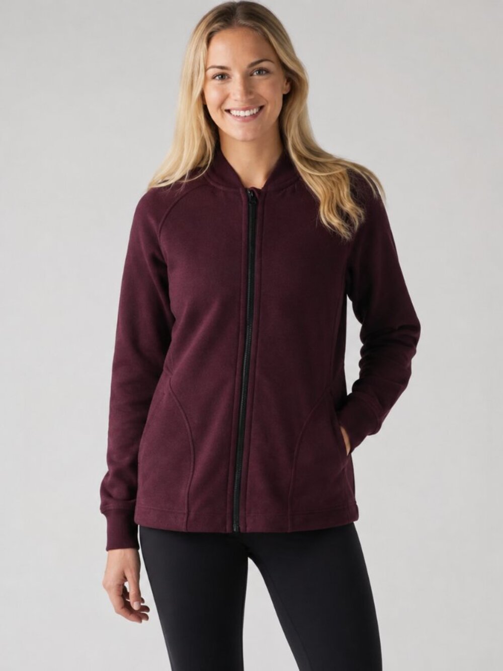 Lululemon Pleat To Street Bomber Heathered Bordeaux Drama‎ Size 6